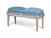 A Louis XVI Carved and Crème-Painted Beechwood Window Bench