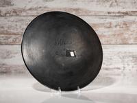 Blackware Pottery Plate, with Repeating Feathers 1943-1956
