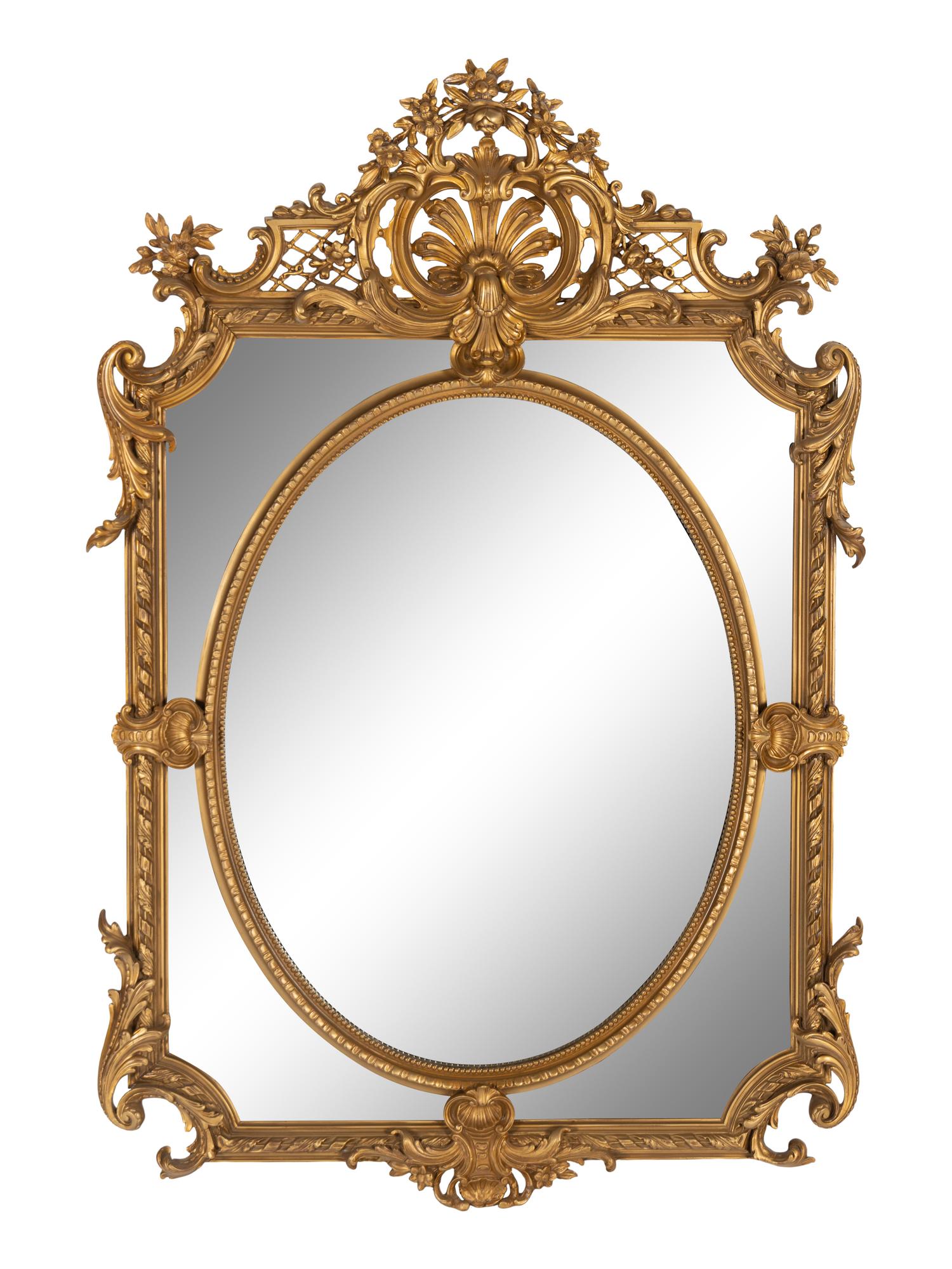 A Régence Style Gilt Composition Mirror