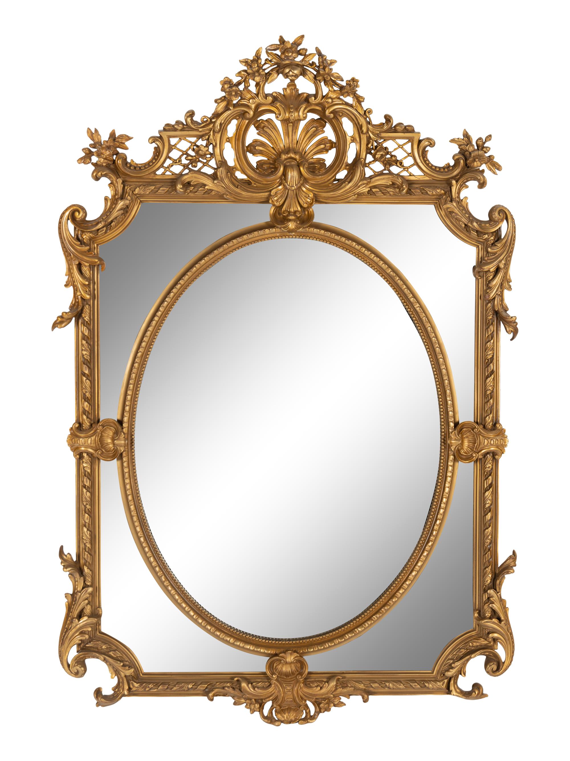 A Régence Style Gilt Composition Mirror