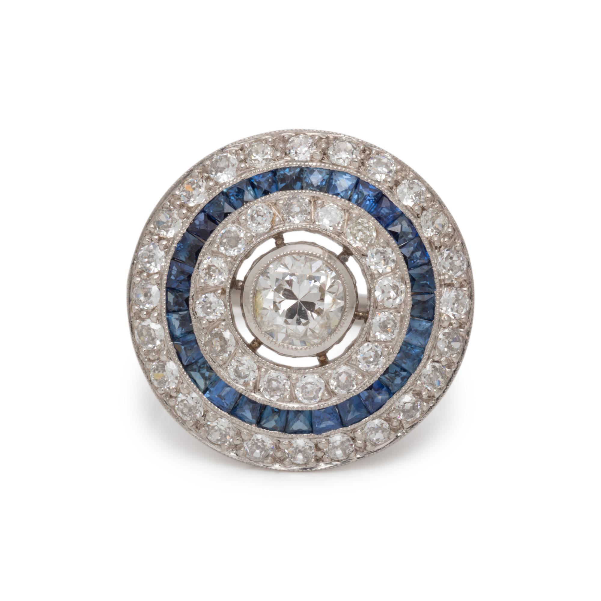 DIAMOND AND SAPPHIRE RING