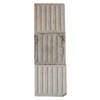 A Three Piece Glazed Ceramic Tile Set by Hamilton Tile Works 6" W x 1" D x 18" H — United States, 19th Century