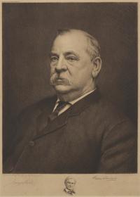 [Presidential] Cleveland, Grover. Signed engraved portrait