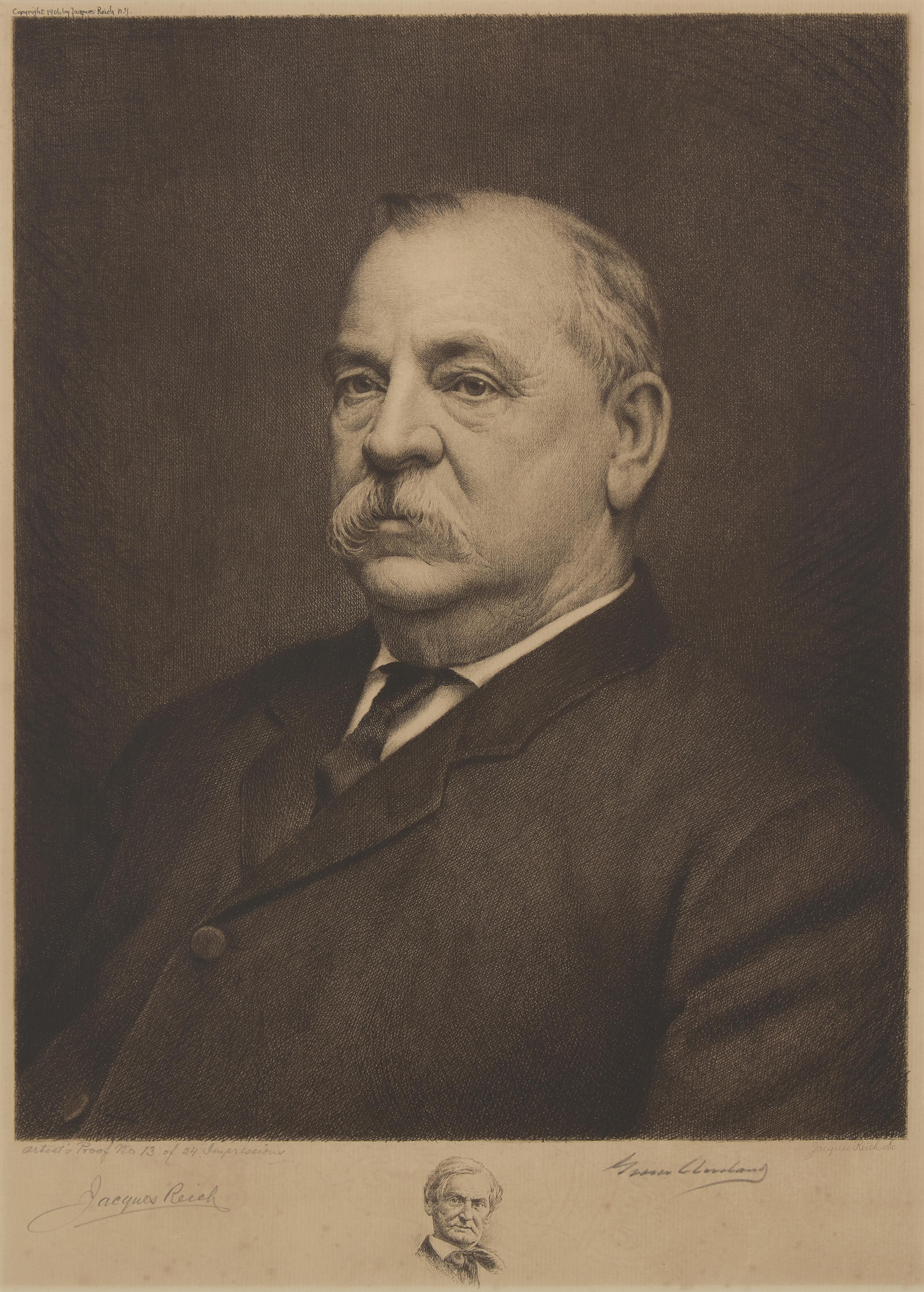 [Presidential] Cleveland, Grover. Signed engraved portrait