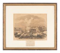 [CIVIL WAR]. 8 framed prints related to Libby Prison, Andersonville, and the trial of Henry Wirz.