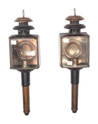 A Pair of Copper and Tin Carriage Lanterns