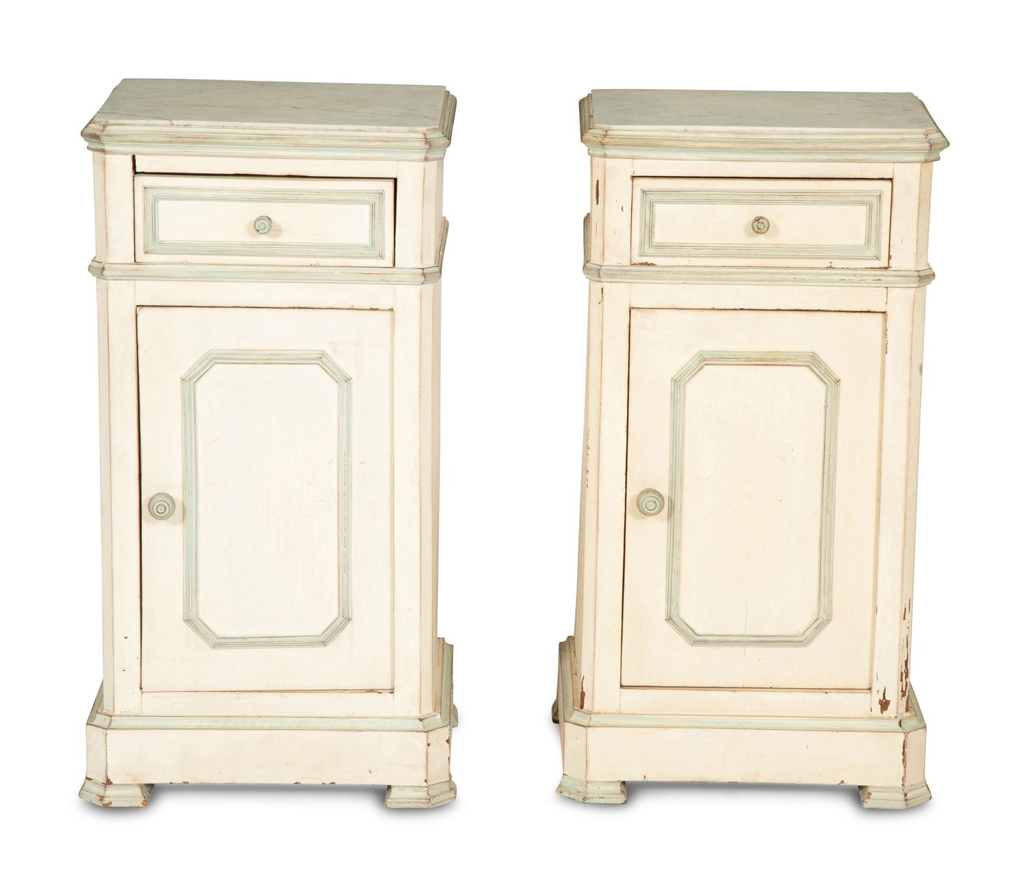 A Pair of Painted Nightstands