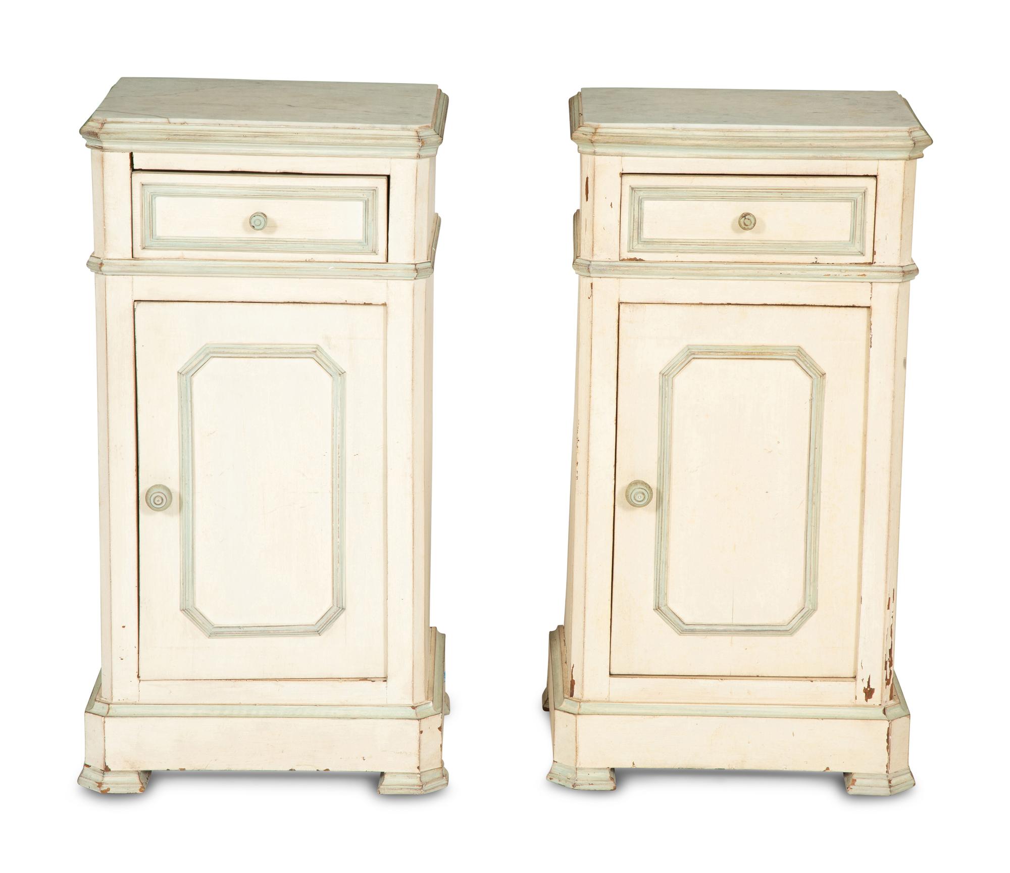 A Pair of Painted Nightstands