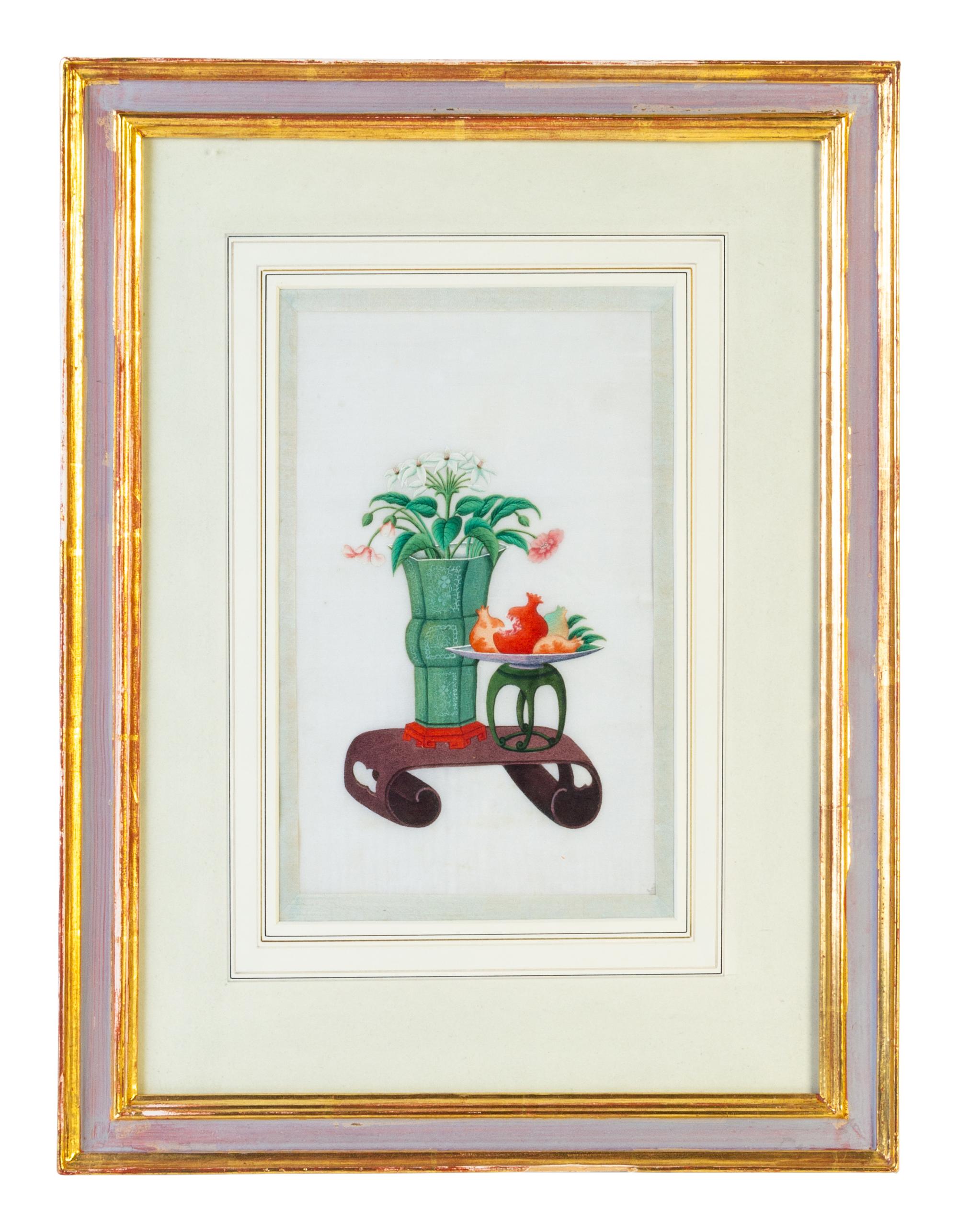 Twelve Chinese Export Painted Pith Paper Scholarly Scenes