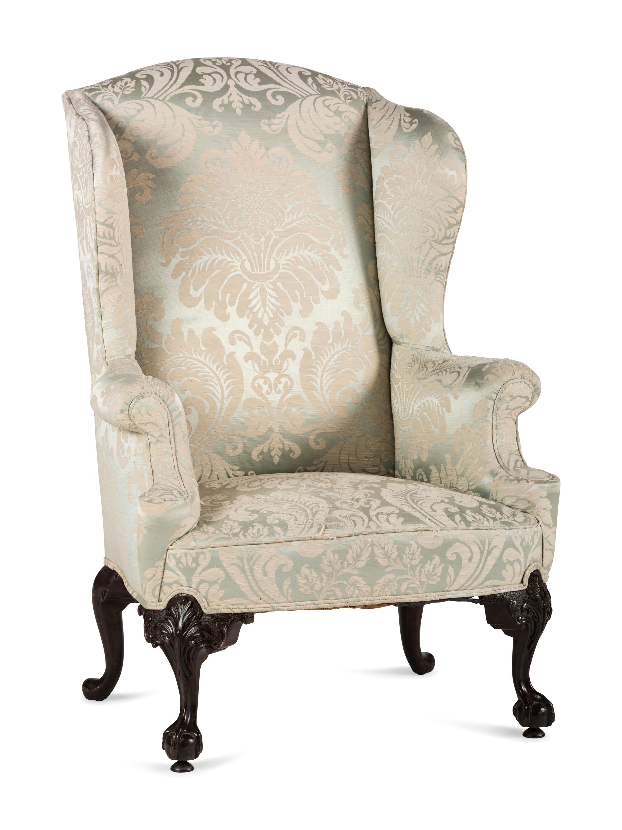 A Chippendale Style Claw and Ball Foot Easy Chair