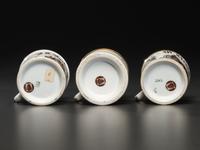 Three Porcelain Occupational Shaving Mugs of Equine Interest