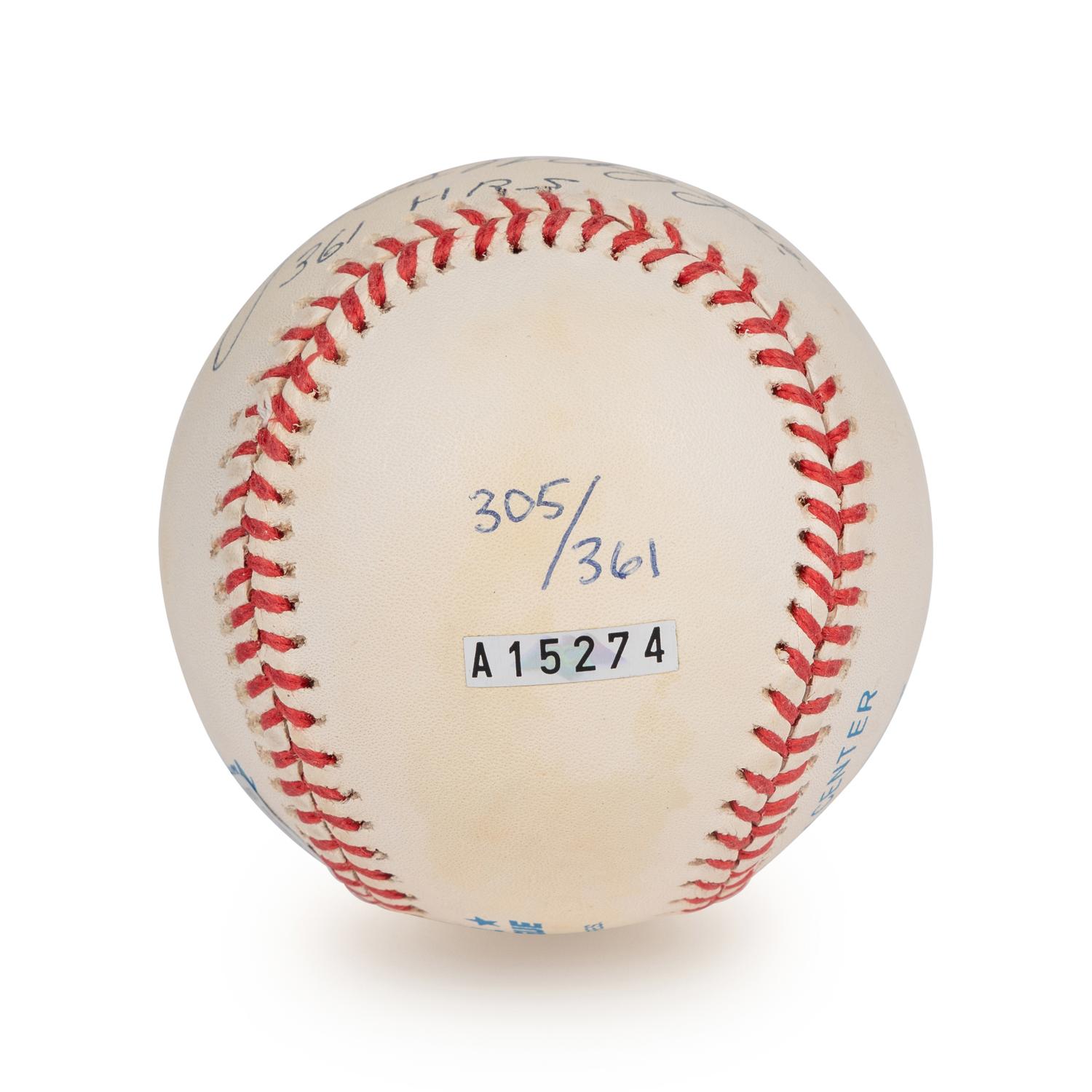 A Joe DiMaggio Single Signed Autograph Limited 361 Home Runs Inscribed Baseball (Beckett Authentication Services Letter),