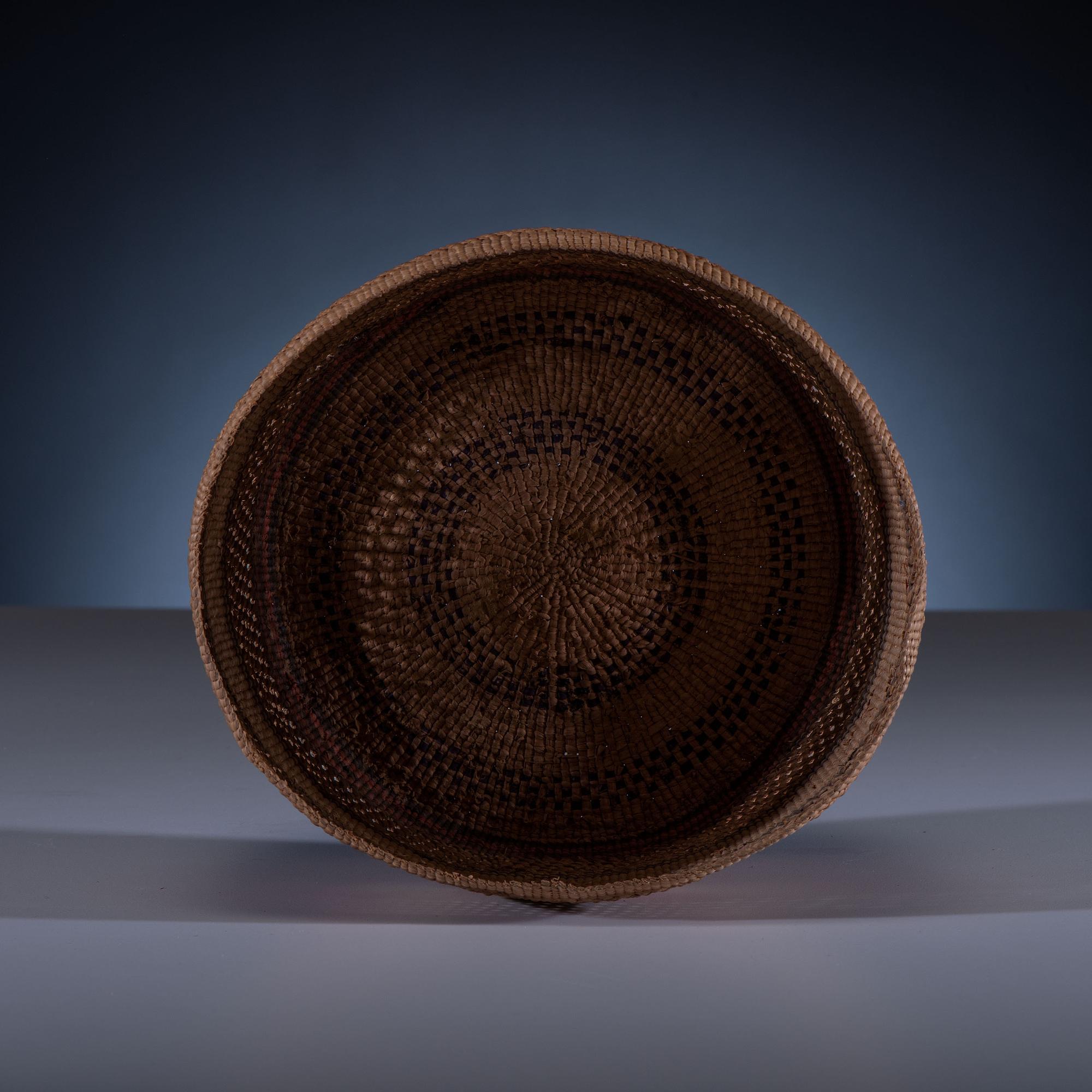 Tlingit Open-Twined Rattle Top Basket