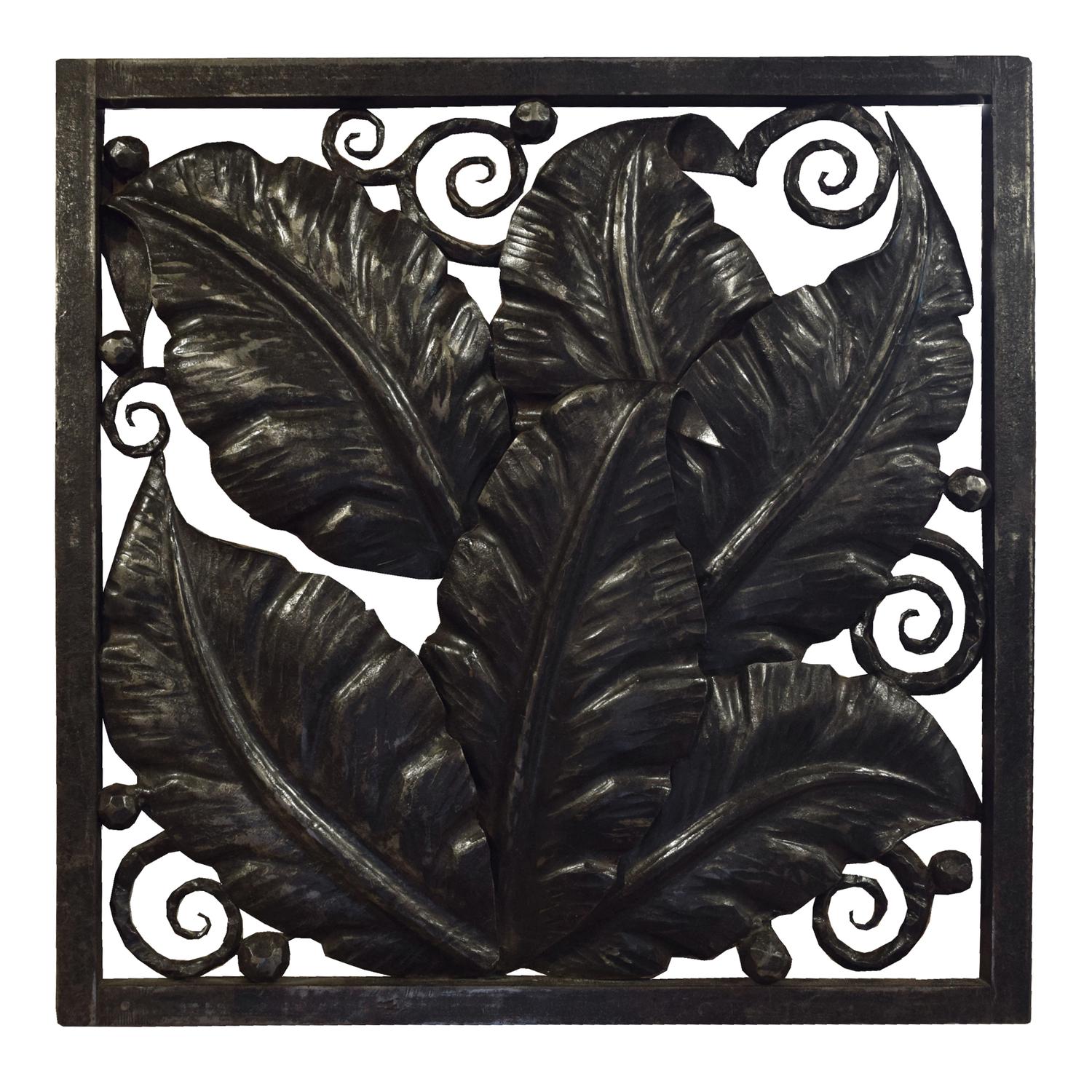A Wrought Iron Decorative Grill 18" W x 1" D x 18" H — France, Circa 1930