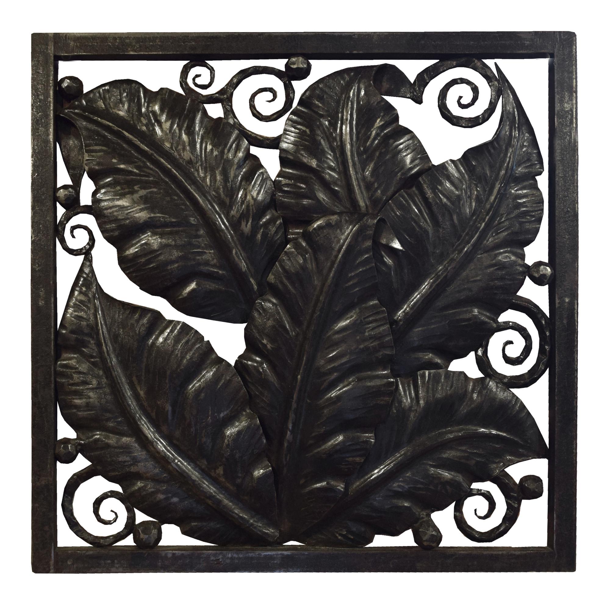 A Wrought Iron Decorative Grill 18" W x 1" D x 18" H — France, Circa 1930