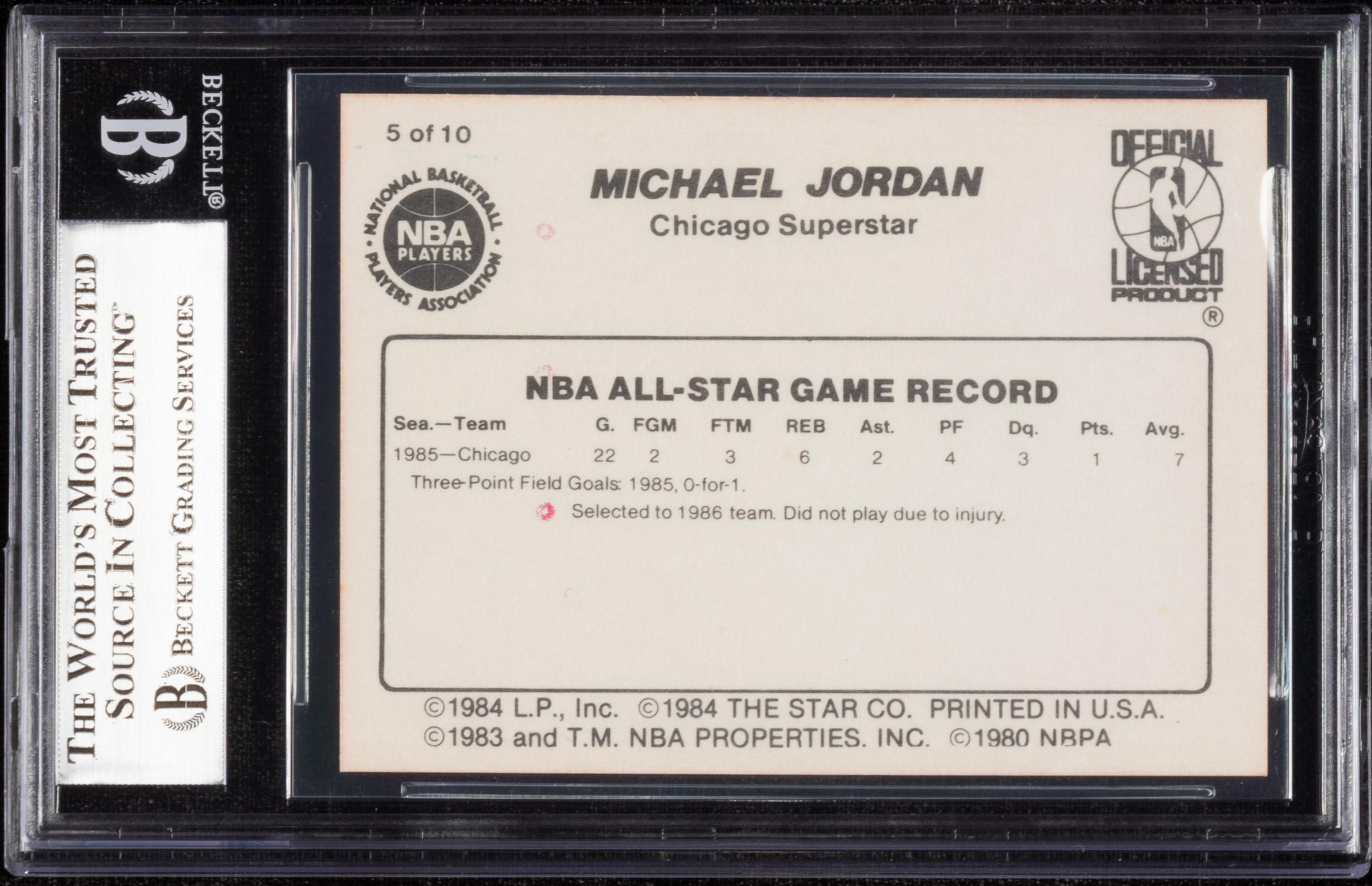 A 1986 Michael Jordan Star Set 1985 All Star Card No. 5 (BGS 8.5)