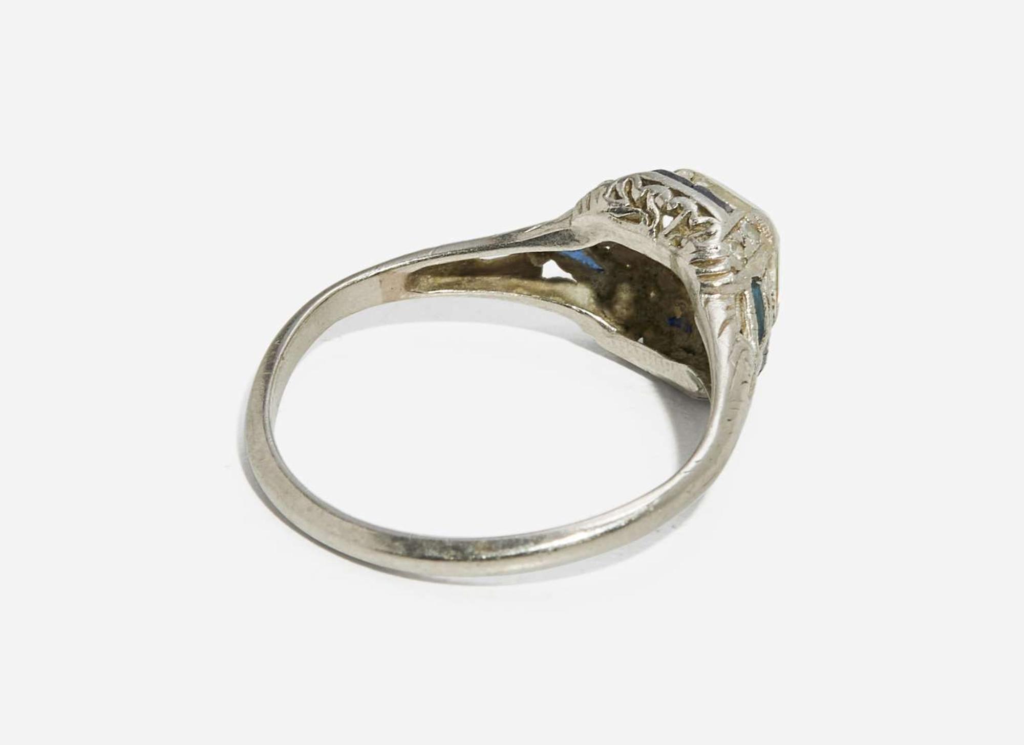 A Ladies Platinum and Diamond Art Deco Ring