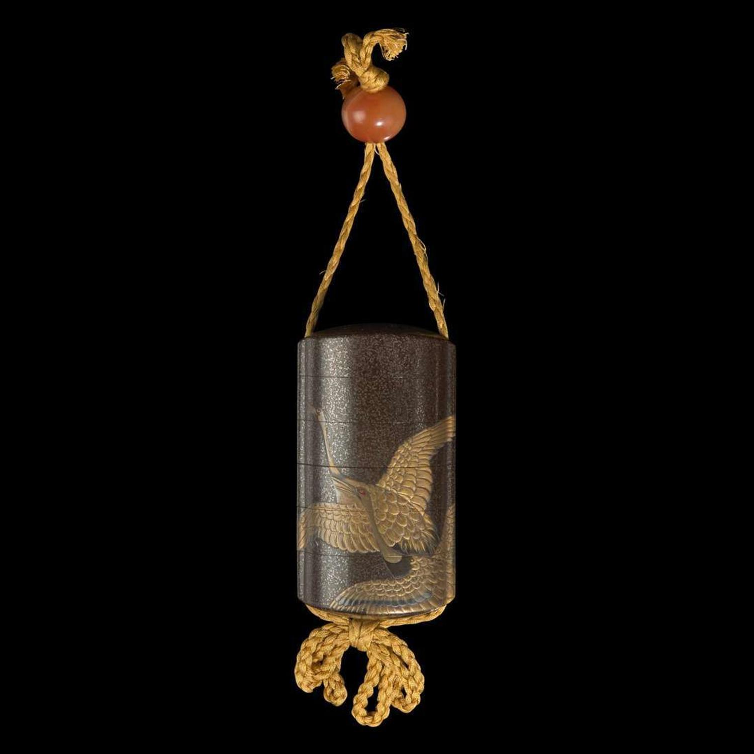 A Japanese lacquered inro, signed Tsunekawa 日本印笼一件 Edo period, 18th/19th century ?? ???????