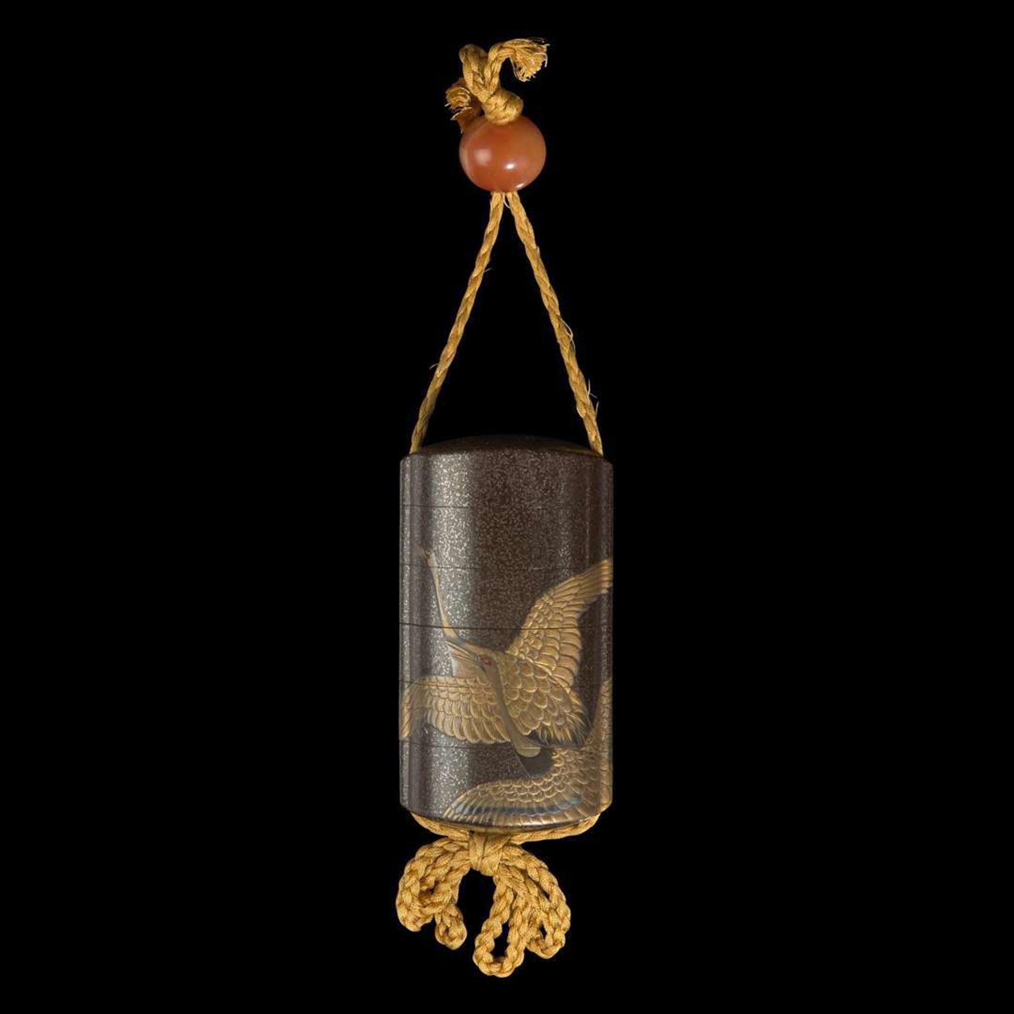 A Japanese lacquered inro, signed Tsunekawa 日本印笼一件 Edo period, 18th/19th century ?? ???????