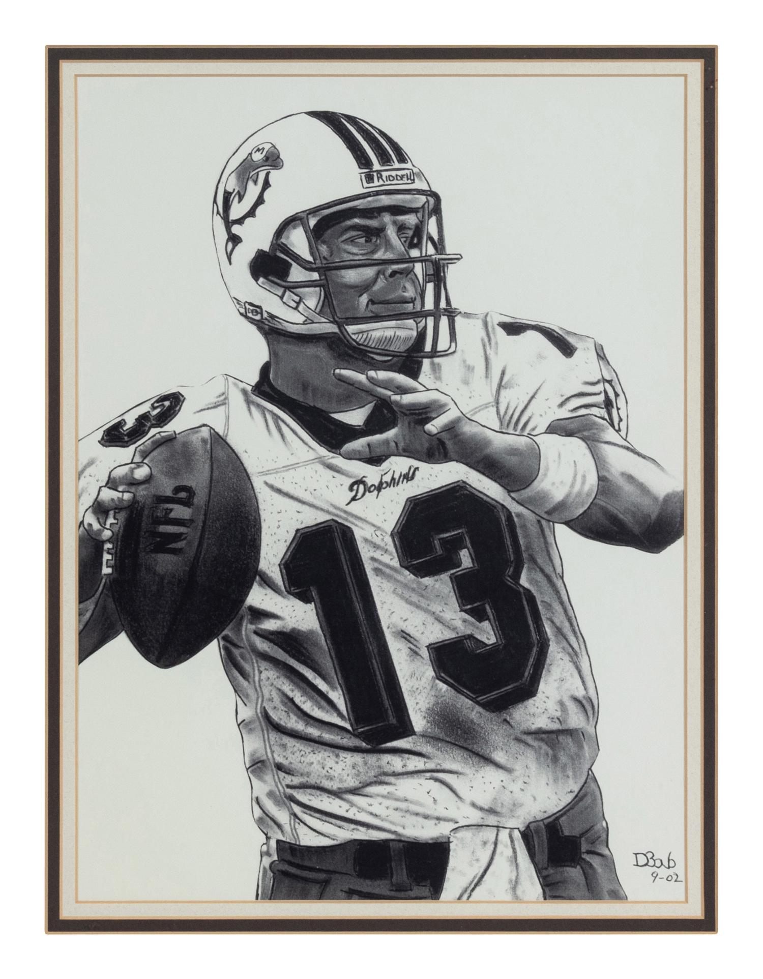 A Group of Nine Artworks of Various Football Players Formerly Displayed at Mike Ditka’s Restaurant