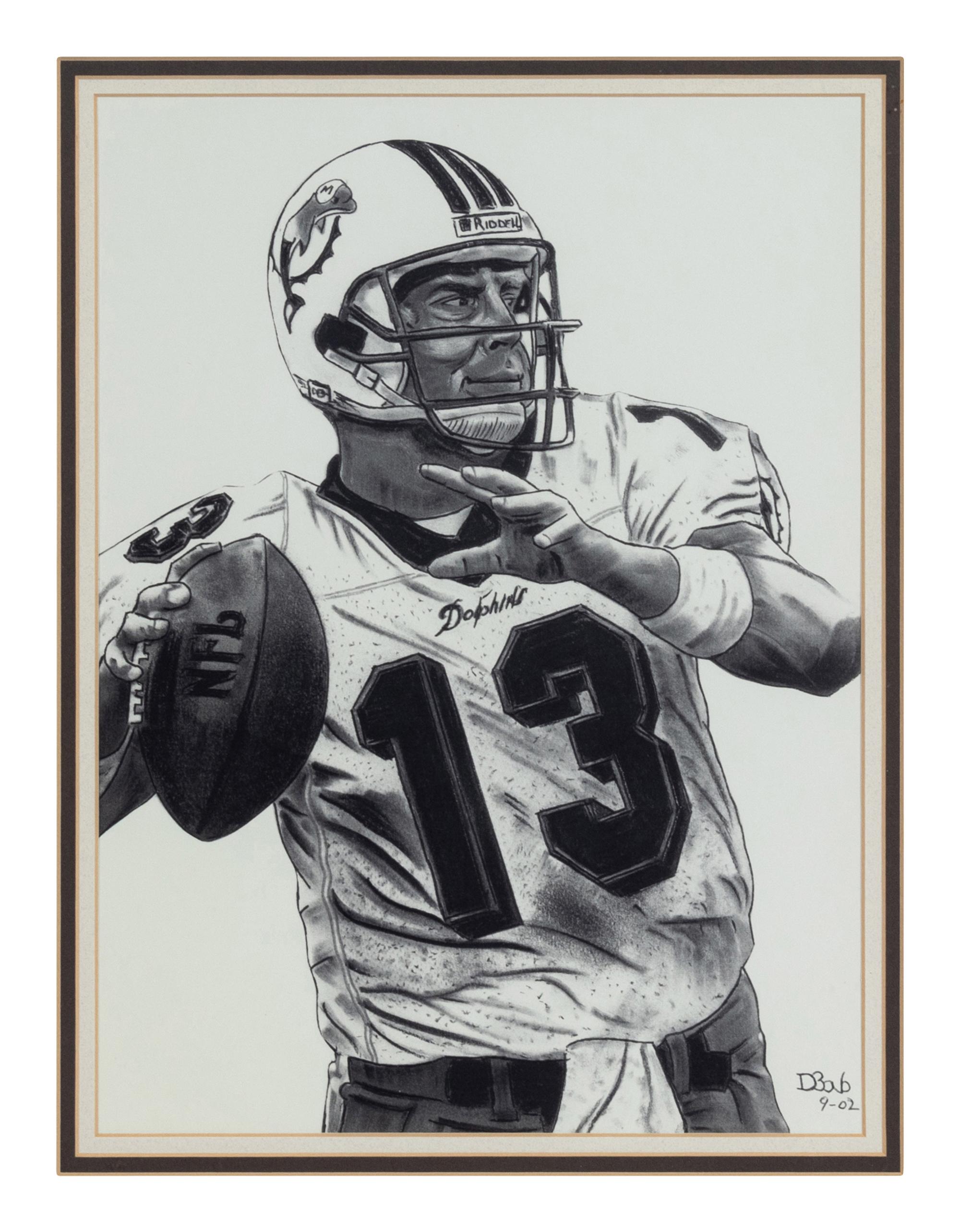 A Group of Nine Artworks of Various Football Players Formerly Displayed at Mike Ditka’s Restaurant
