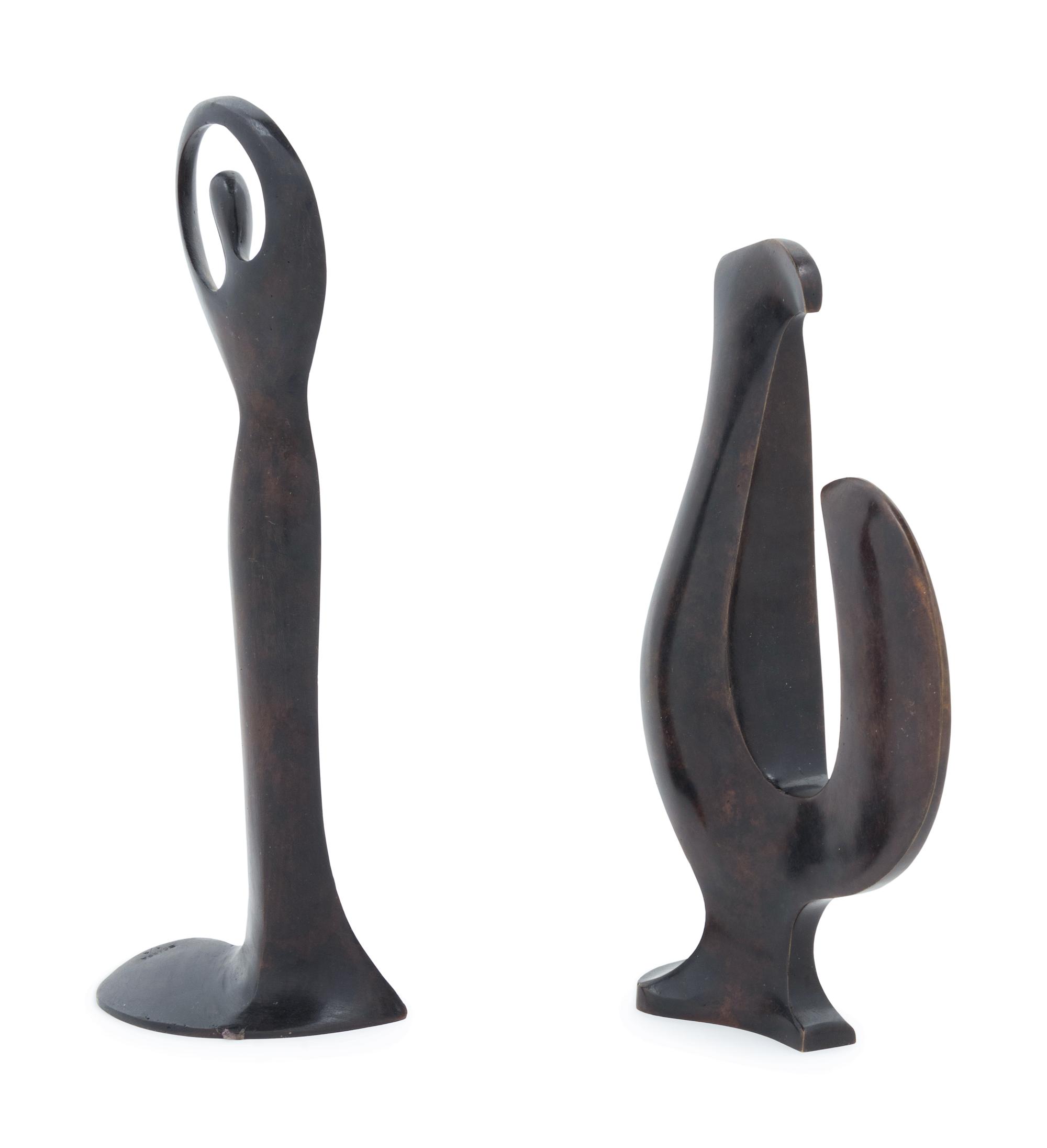 Two works: The Dancer, 1989 and Coq, 1987