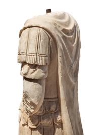 An Italian Carved Marble Torso on Stand