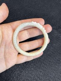 A Chinese white jade bangle 白玉手镯 Mid to late Qing dynasty ????