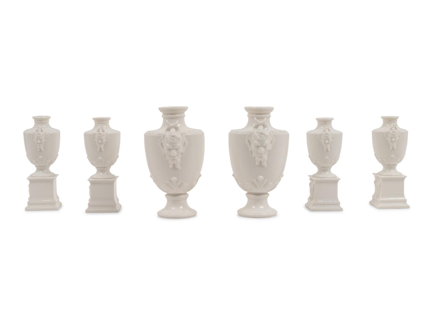 A Set of Six Nymphenburg Porcelain Urns