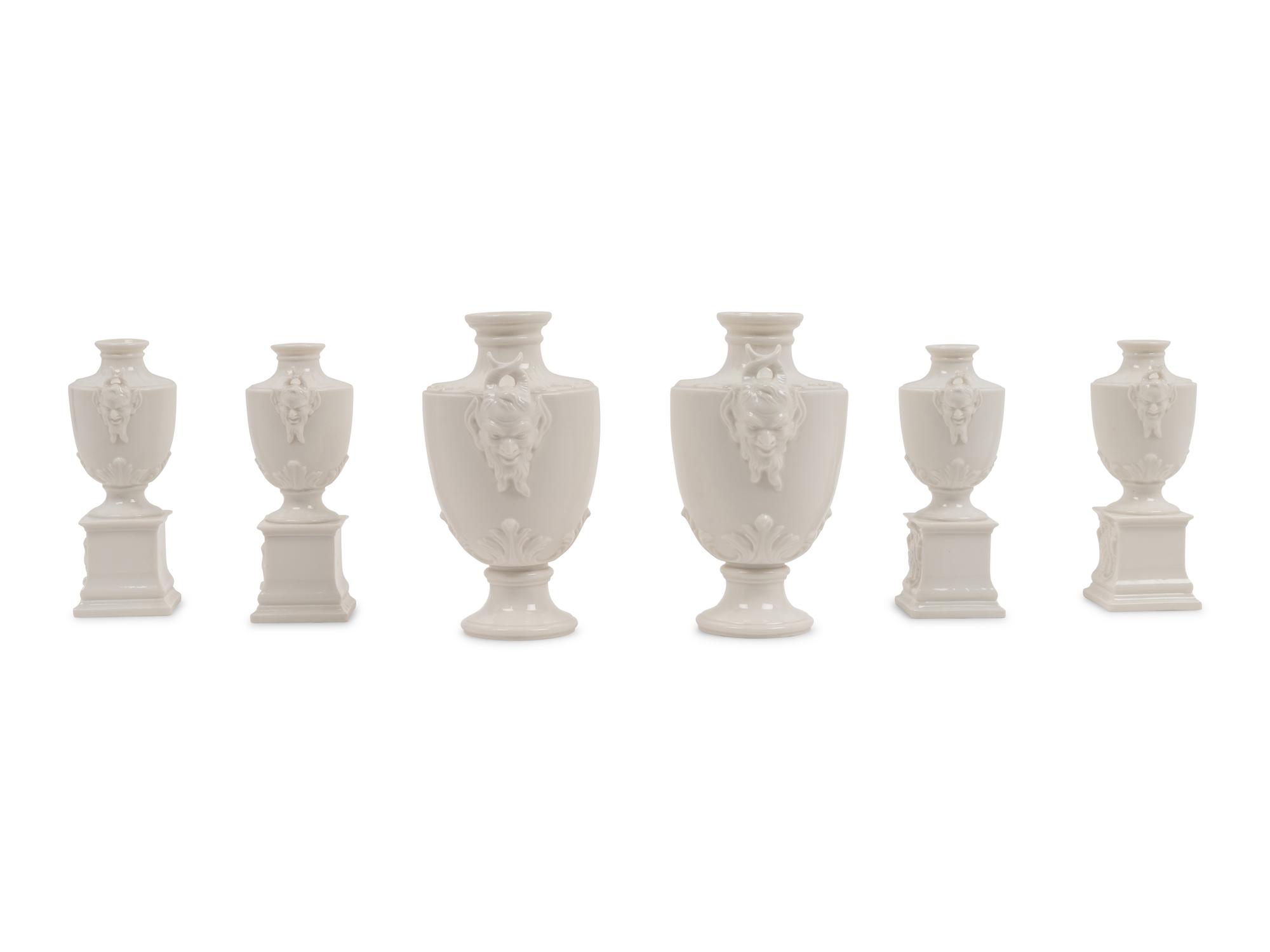 A Set of Six Nymphenburg Porcelain Urns