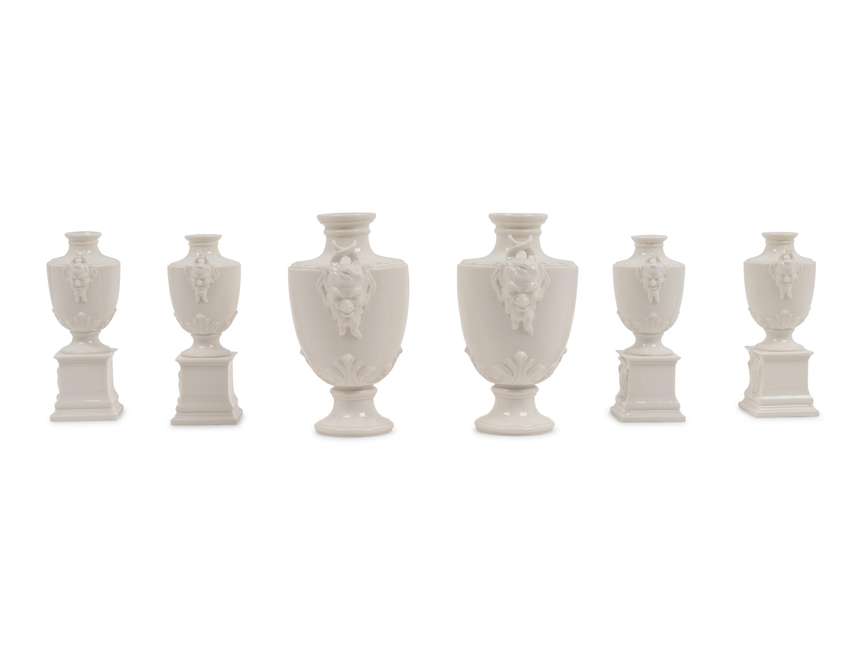 A Set of Six Nymphenburg Porcelain Urns