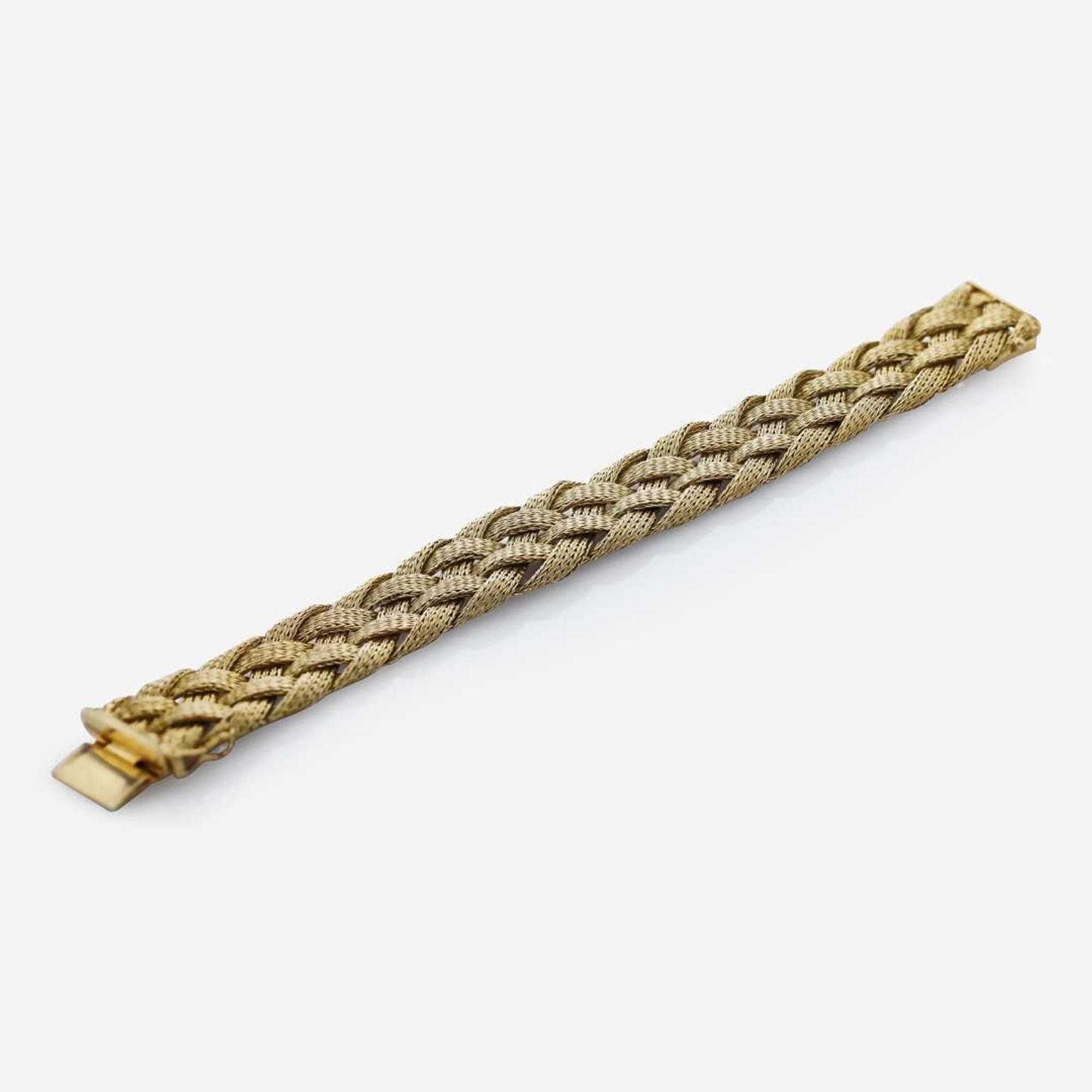 An 18K Gold Woven Bracelet