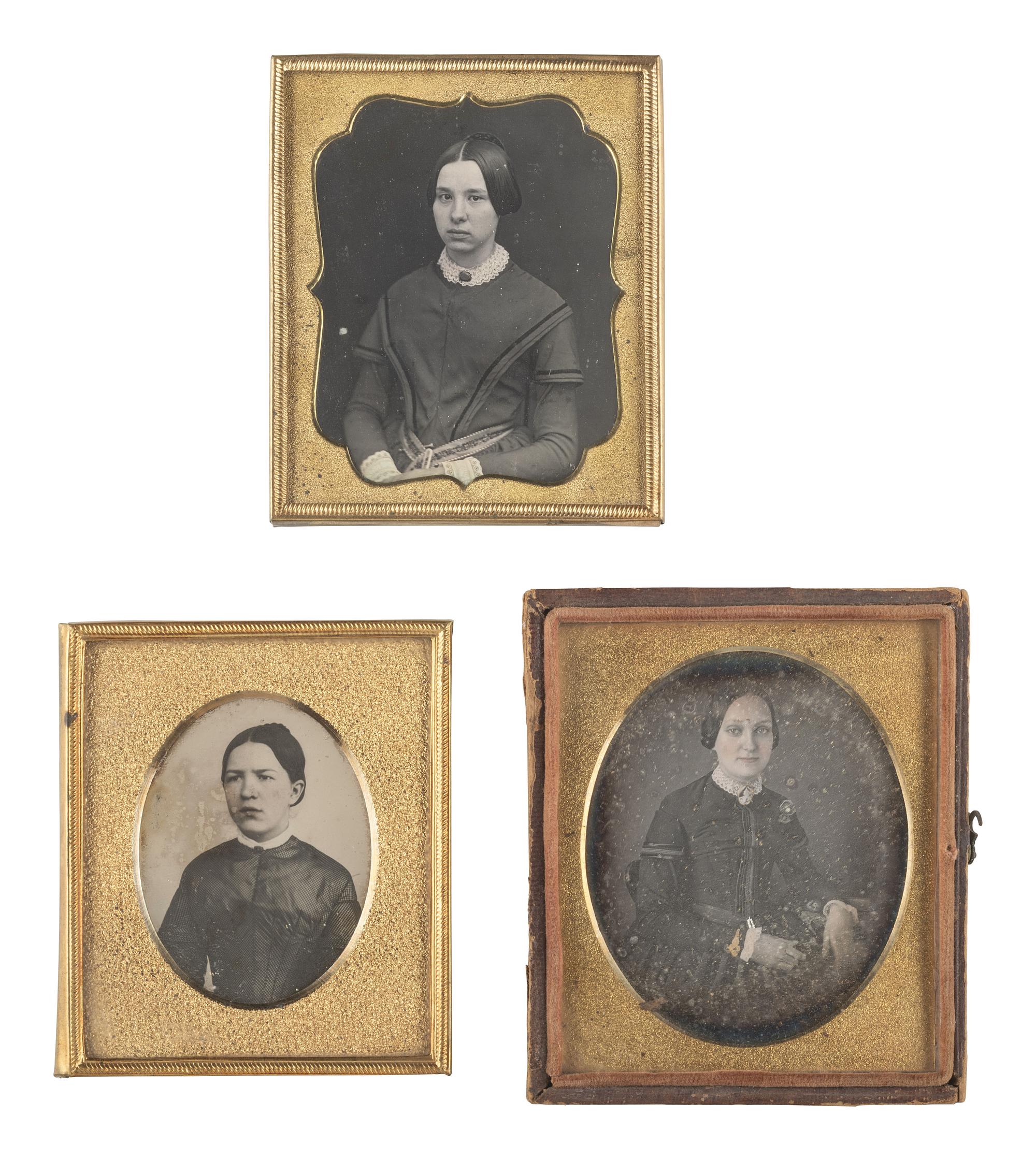 [EARLY PHOTOGRAPHY]. 30 sixth plate daguerreotypes of lovely ladies.