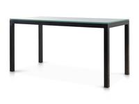 A Contemporary Glass-Top Metal Desk