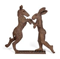 Pink Lady-Hare Dancing with Big Brown Dog, 2000