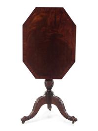 A Classical Carved and Figured Mahogany Octagonal Tilt-Top Candlestand