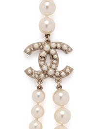 Chanel Graduated Faux Pearl Necklace with CC Logo, 2014