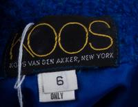 A Koos Van Den Akker Blue Wool Coat, Size 6.