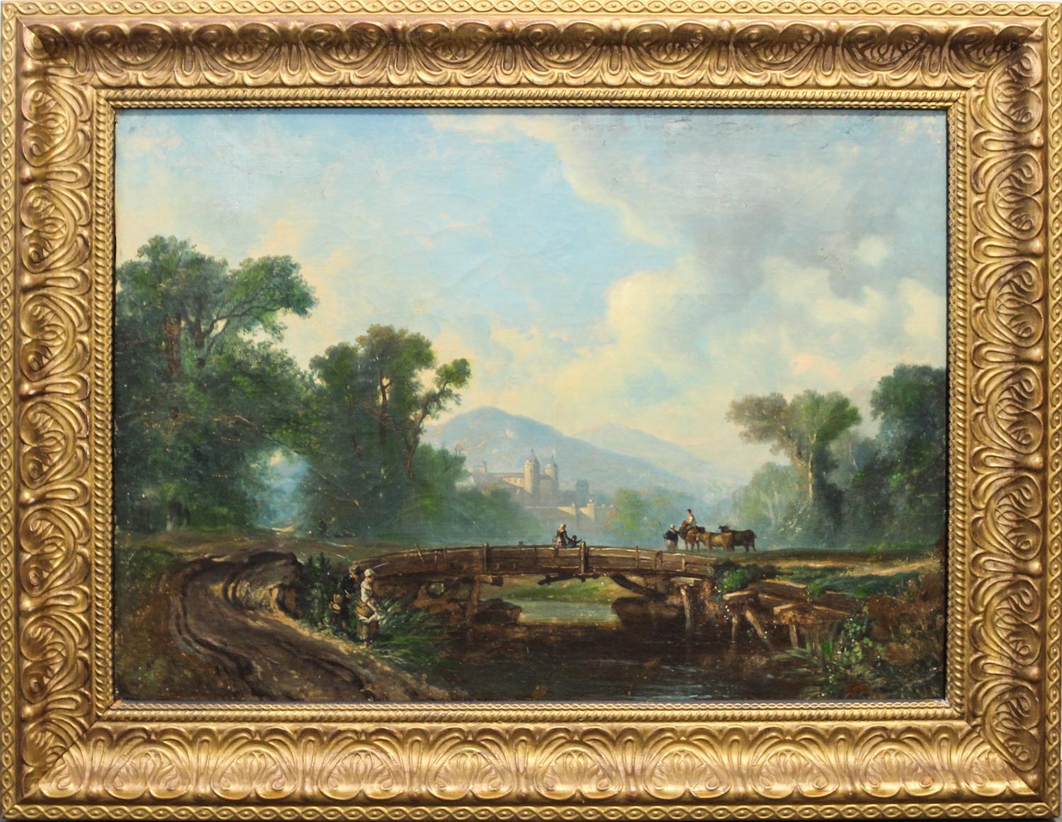 Artist Unknown, (20th century), Village Scene with Bridge