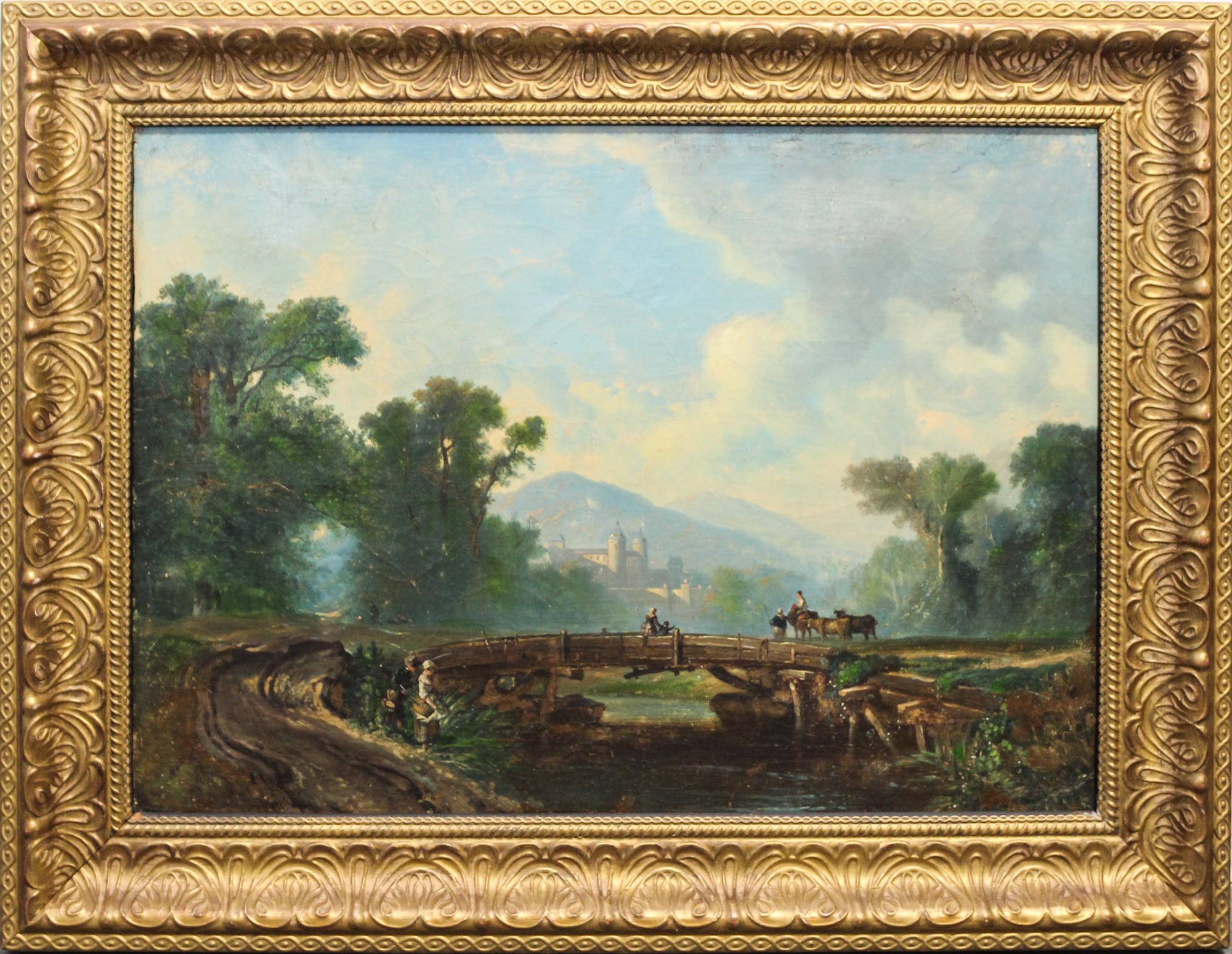 Artist Unknown, (20th century), Village Scene with Bridge