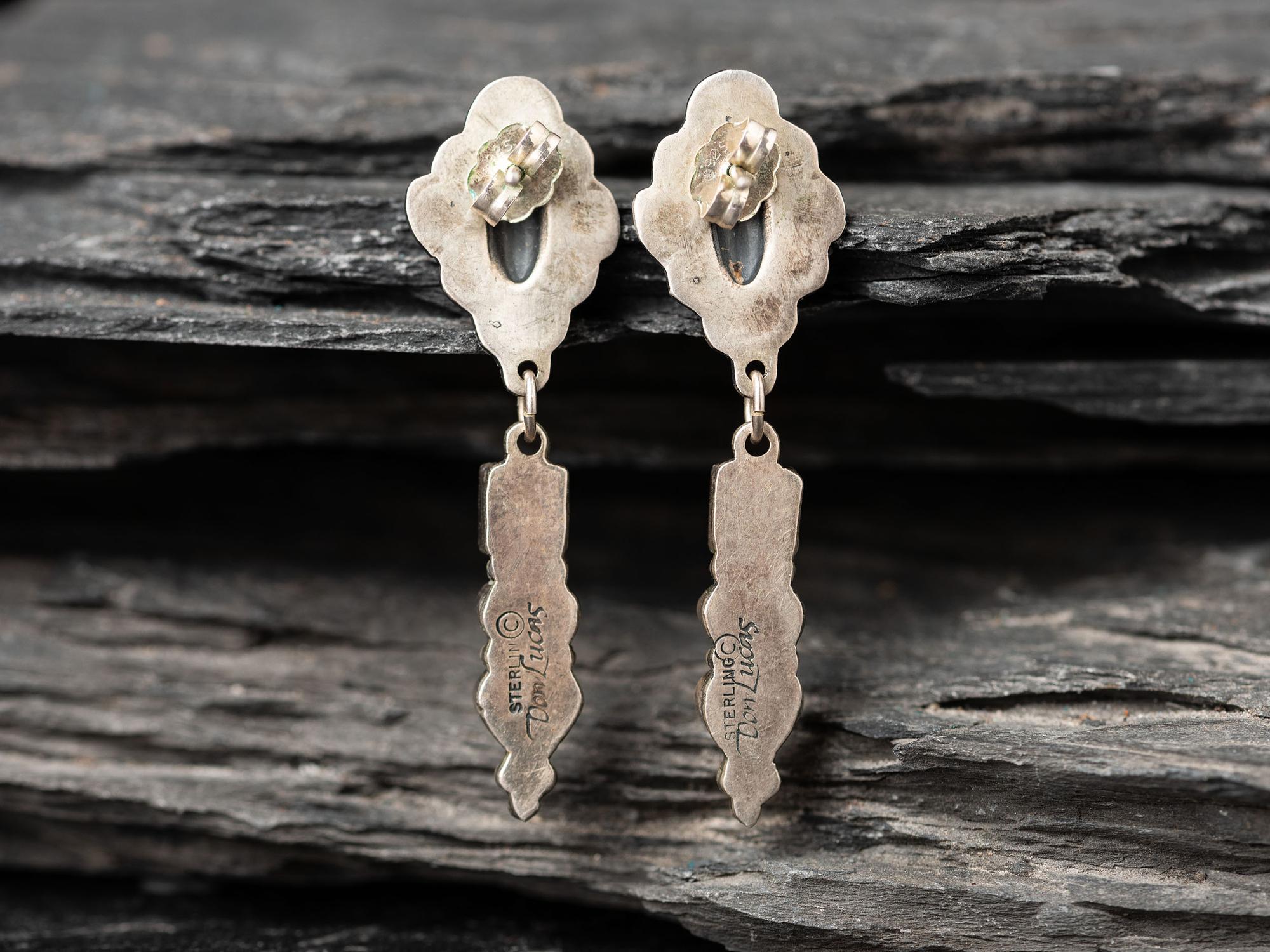 Navajo Sterling Silver and Coral Cuff Bracelets and Post Earrings