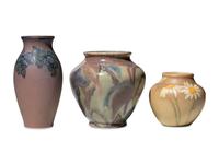 Three Artist Decorated Floral Rookwood Vases