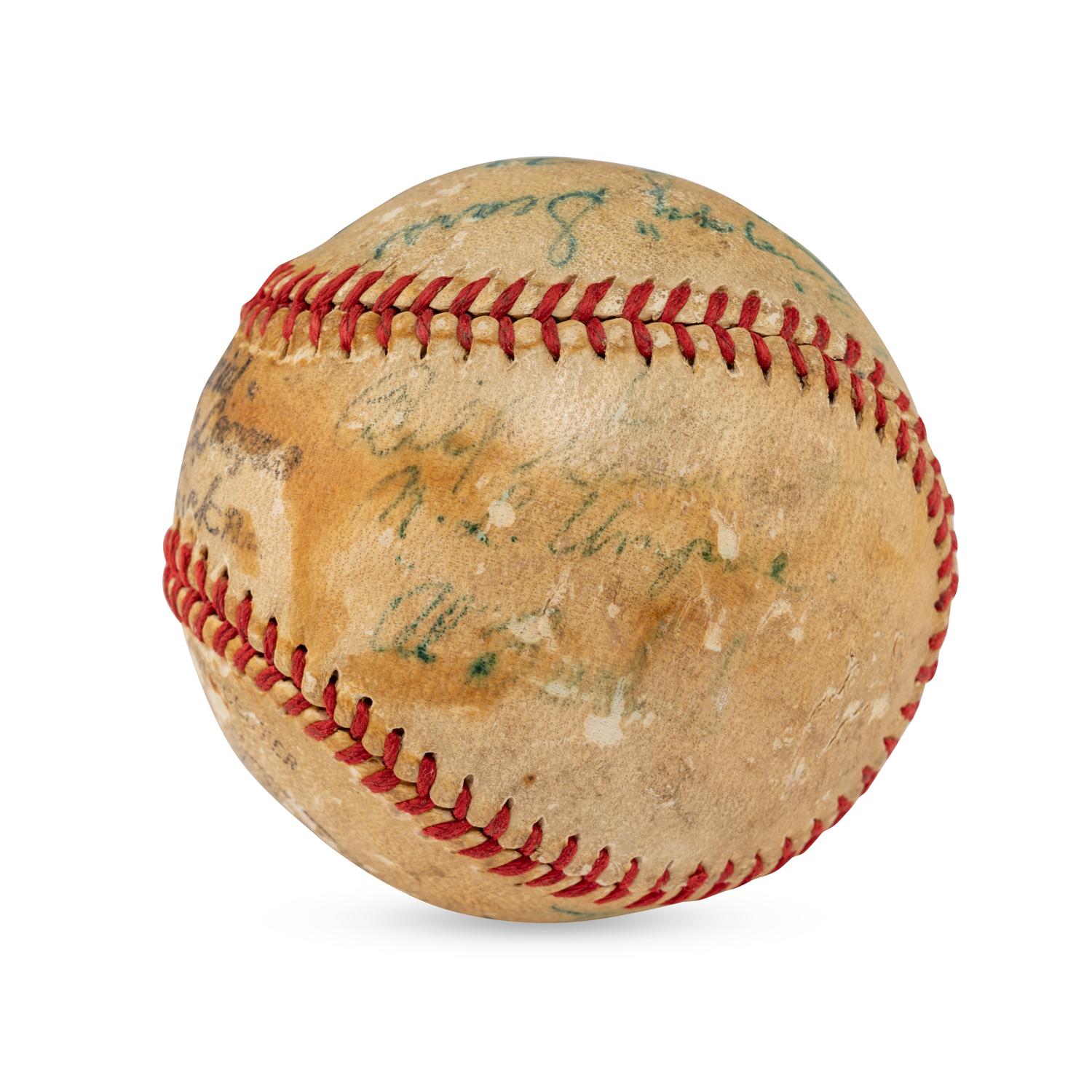 A World Series Umpire Multi Signed Autograph Baseball Also Featuring Ford Frick