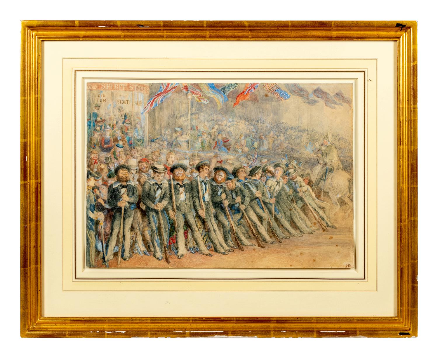 'Fish out of water': Sailors from H.M.S. The Galatea Keeping the Ground on the Occasion of the Entry into London, after the Marriage of the Duke and Duchess of Edinburgh