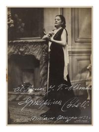 [20TH-CENTURY OPERA SINGERS]. A group of 6 photographs and photographic postcards of opera singers from the 1930s, most signed, comprising images of: