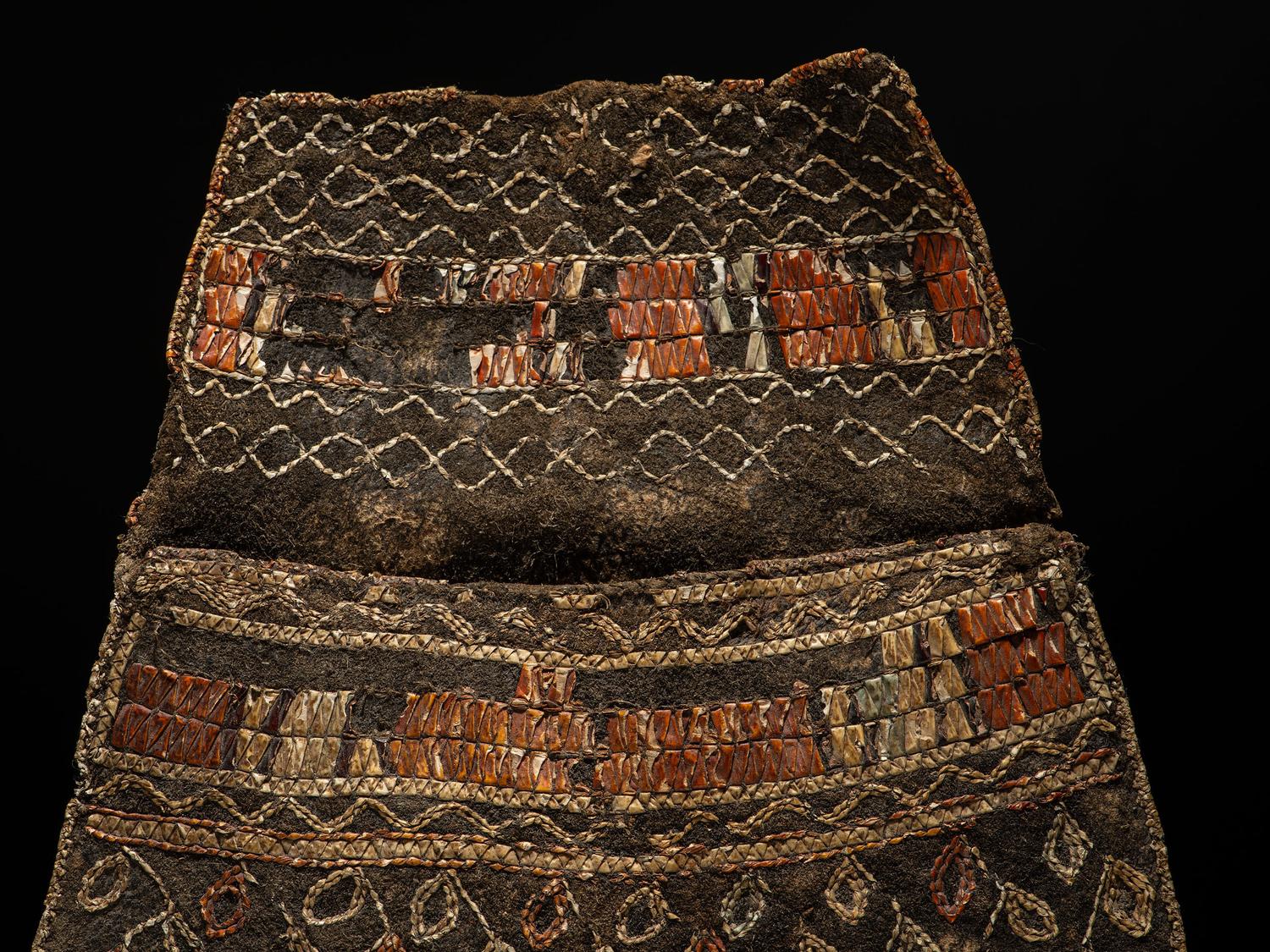 Northeastern Black-Tanned Quilled Bag