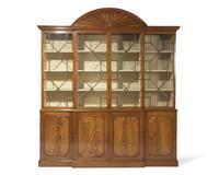 A George III mahogany breakfront bookcase, circa 1790