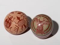 Miniature Sgraffito Pottery Seed Jars