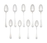 A Group of Eighteen English and Irish Silver Teaspoons