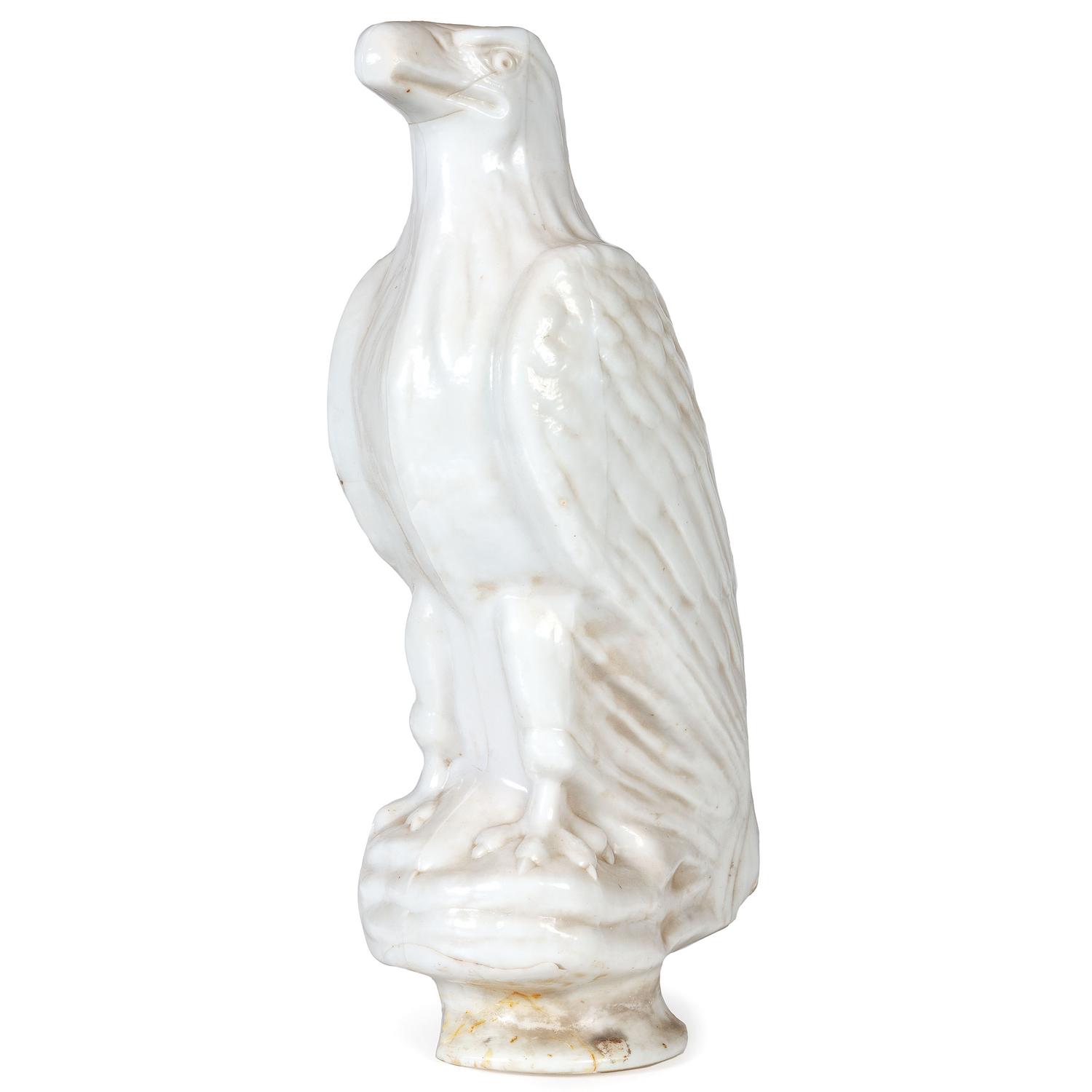 A White Eagle Gasoline Molded Glass Pump Globe
